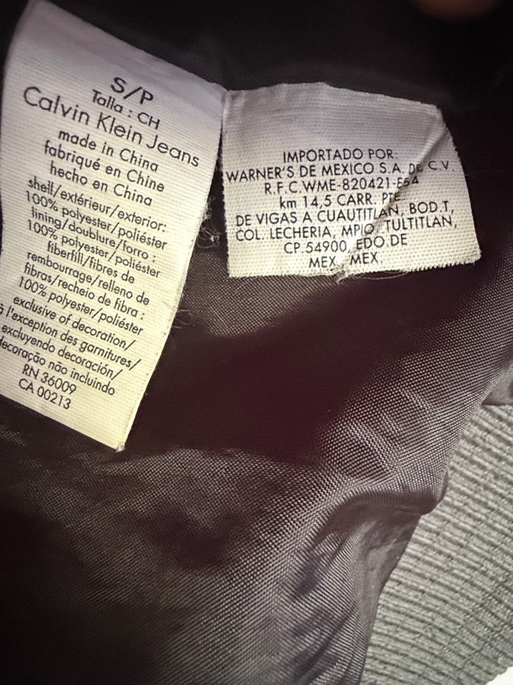 Calvin Klein Dark Gray Puffer Jacket Size Large - Picture 3 of 3